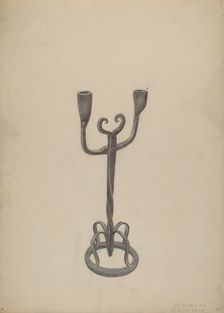 Iron Candlestick, c. 1938. Creator: Joseph Papa