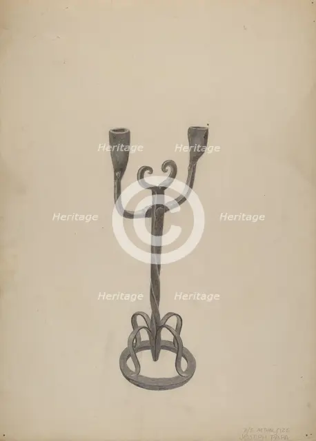 Iron Candlestick, c. 1938. Creator: Joseph Papa.