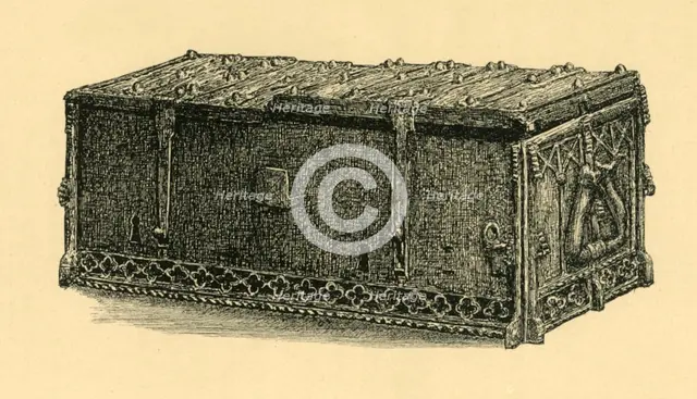 Iron casket, c1400, (1881).  Creator: J Brooke.