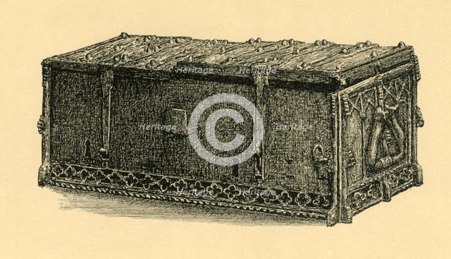Iron casket, c1400, (1881).  Creator: J Brooke.