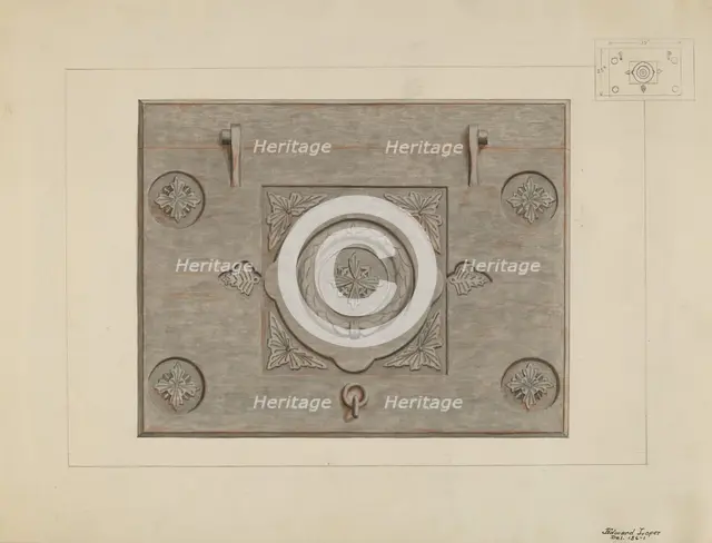 Iron Cellar Door, c. 1936. Creator: Edward L Loper.