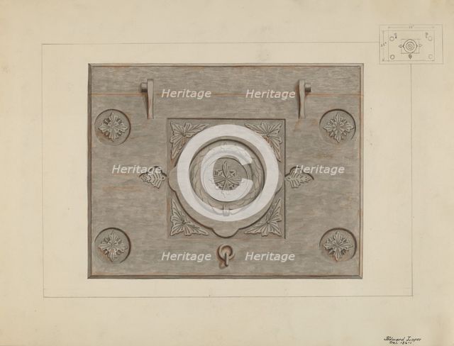 Iron Cellar Door, c. 1936. Creator: Edward L Loper.
