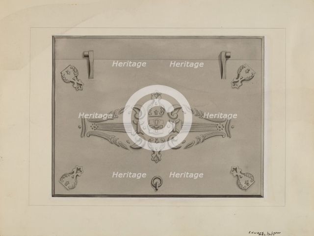 Iron Cellar Door, c. 1936. Creator: Edward L Loper.