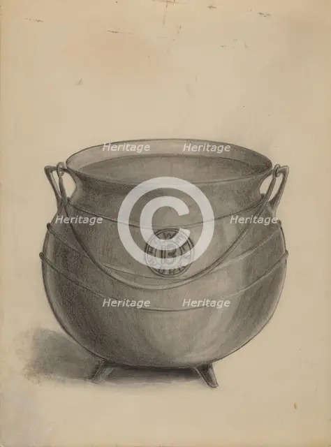 Iron Cooking Pot, 1935/1942. Creator: Columbus Simpson.