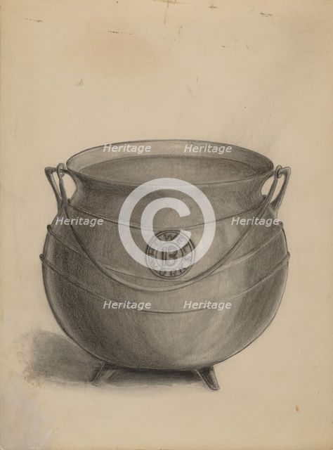 Iron Cooking Pot, 1935/1942. Creator: Columbus Simpson.