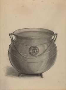 Iron Cooking Pot, 1935/1942. Creator: Columbus Simpson