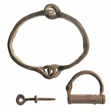 Iron collar and key, 18th - mid 19th centuries. Creator: Unknown