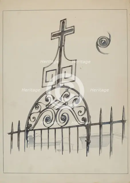 Iron Cross - Gate Ornament, c. 1936. Creator: Arelia Arbo.