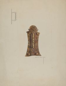 Iron Door Handle, 1935/1942. Creator: Bertha Semple