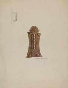 Iron Door Handle, 1935/1942. Creator: Bertha Semple