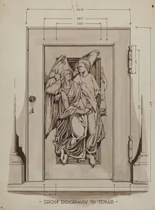 Iron Doorway to Tomb, c. 1936. Creator: Thomas Byrne