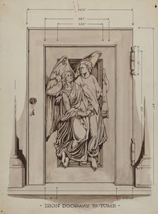 Iron Doorway to Tomb, c. 1936. Creator: Thomas Byrne