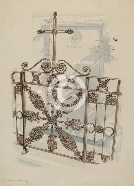 Iron Fence and Railing, c. 1936. Creator: Joseph L. Boyd.