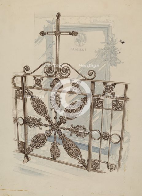 Iron Fence and Railing, c. 1936. Creator: Joseph L. Boyd.