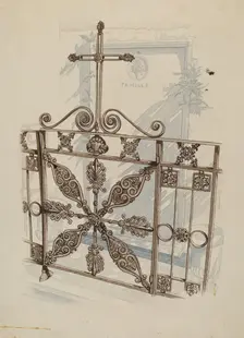 Iron Fence and Railing, c. 1936. Creator: Joseph L. Boyd