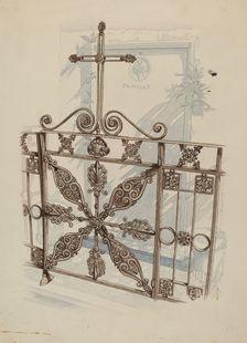 Iron Fence and Railing, c. 1936. Creator: Joseph L. Boyd
