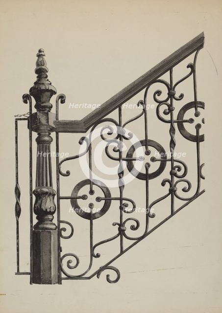 Iron Fence, c. 1936. Creator: Florence Huston.