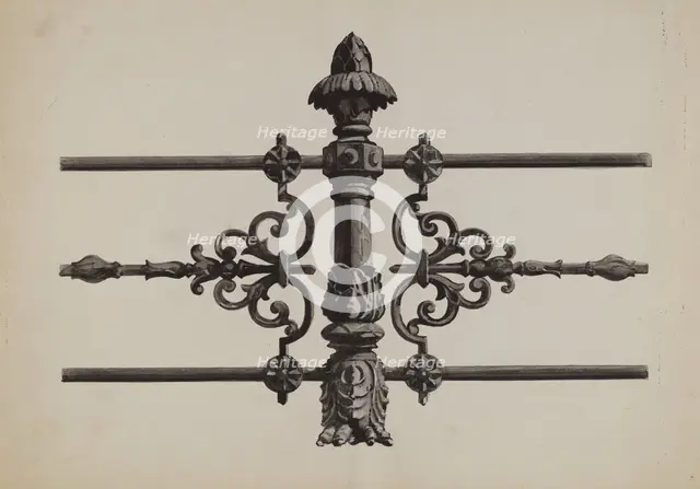 Iron Fence, c. 1936. Creator: Florence Huston.