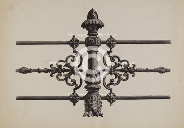 Iron Fence, c. 1936. Creator: Florence Huston.