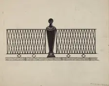 Iron Fence, c. 1936. Creator: Mary E Humes