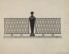 Iron Fence, c. 1936. Creator: Mary E Humes