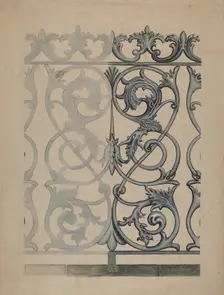 Iron Fence, c. 1937. Creator: Albert Eyth