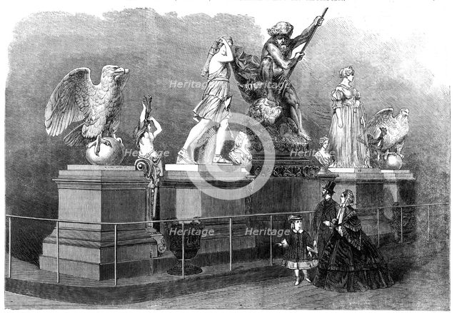 Iron figure castings by M. Ducel, of Paris, in the International Exhibition, 1862. Creator: Unknown.