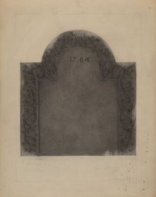 Iron Fireback, c. 1937. Creator: Henry Meyers