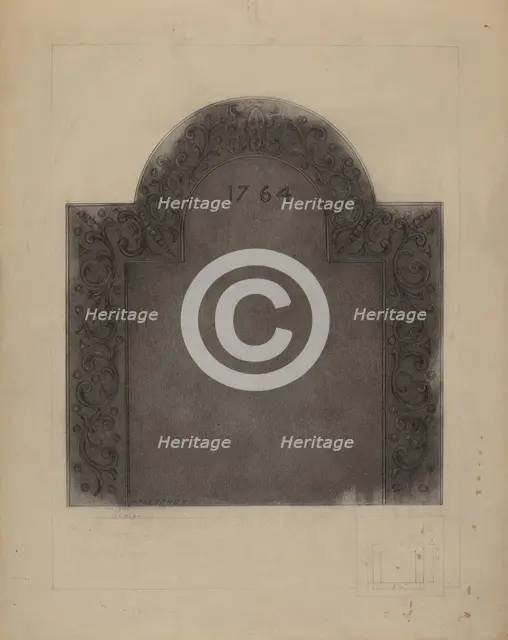 Iron Fireback, c. 1937. Creator: Henry Meyers.