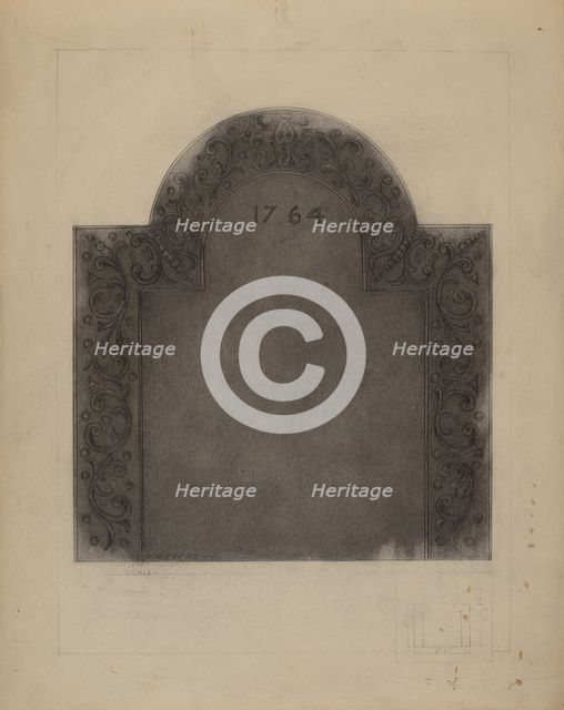 Iron Fireback, c. 1937. Creator: Henry Meyers.