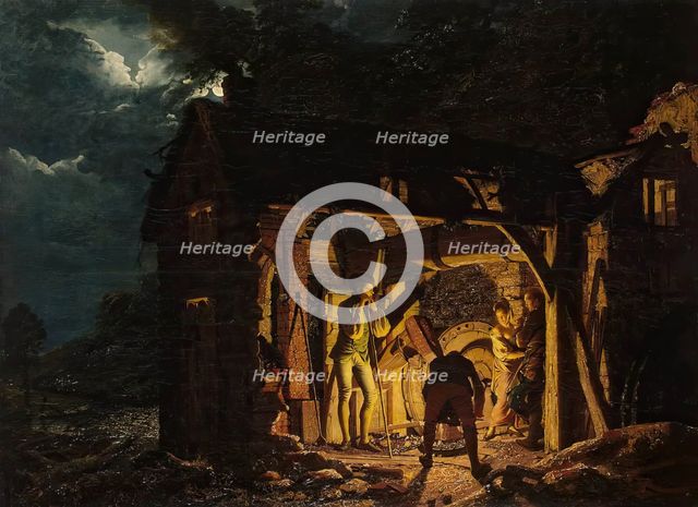 Iron Forge Viewed from Without, 1773. Creator: Joseph Wright of Derby.