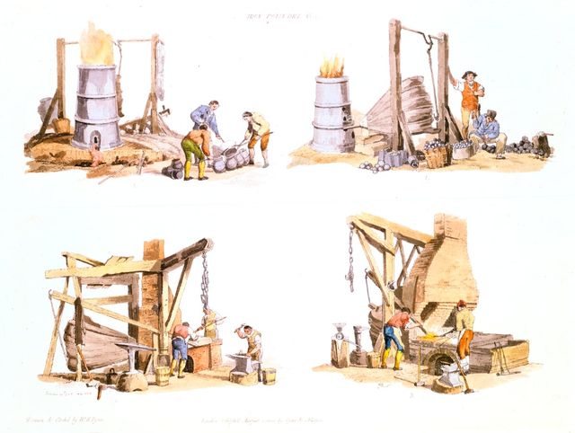 Iron foundry, 1802.  Creator: Unknown.