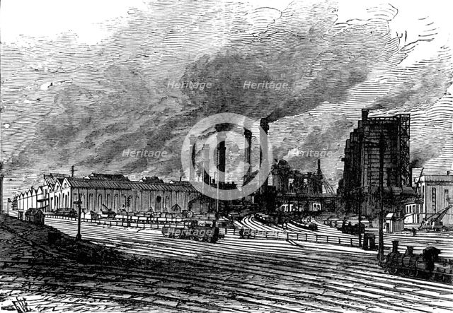 Iron furnaces at Middlesbrough, 1881. Creator: Unknown.