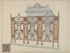 Iron Gate and Fence, c. 1936. Creator: Lucien Verbeke