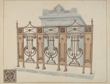 Iron Gate and Fence, c. 1936. Creator: Lucien Verbeke