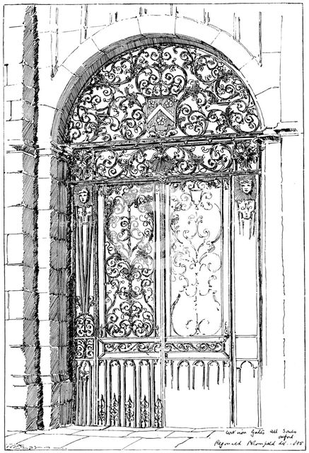 'Iron Gates All Souls, Oxford', 1899. Artist: Unknown