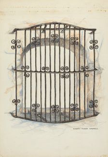 Iron Grille at Window, 1935/1942. Creator: Harry Mann Waddell