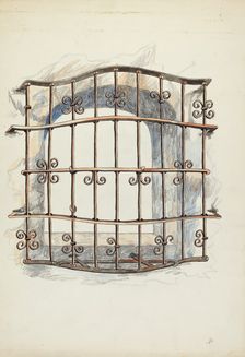 Iron Grille at Window, 1935/1942. Creator: Harry Mann Waddell
