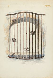 Iron Grille at Window, 1935/1942. Creator: Harry Mann Waddell