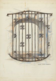 Iron Grille at Window, 1935/1942. Creator: Harry Mann Waddell
