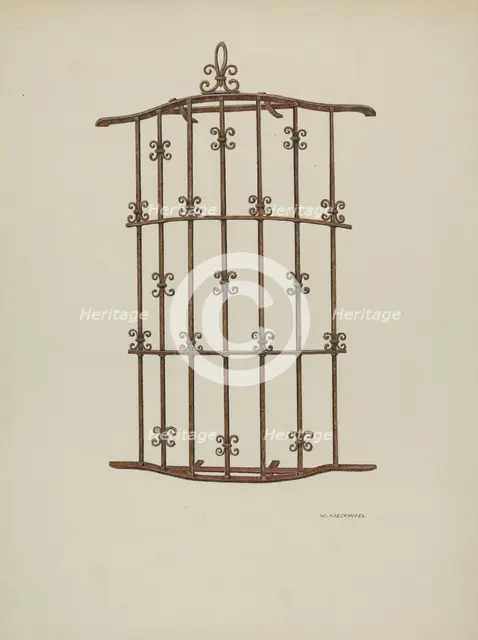 Iron Grille at Window, 1941. Creator: William Kieckhofel.
