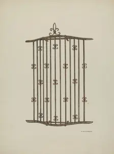 Iron Grille at Window: Restoration Drawing, 1941. Creator: William Kieckhofel