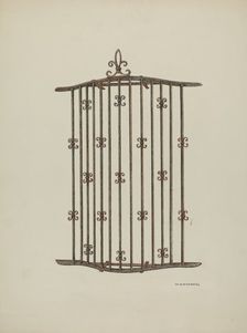 Iron Grille at Window: Restoration Drawing, 1941. Creator: William Kieckhofel