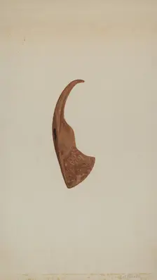 Iron Hatchet Head, c. 1938. Creator: Sydney Roberts