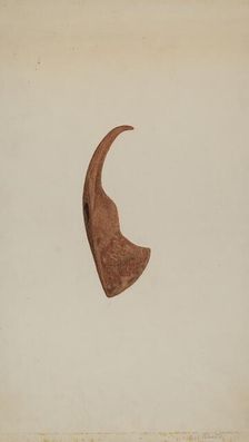 Iron Hatchet Head, c. 1938. Creator: Sydney Roberts