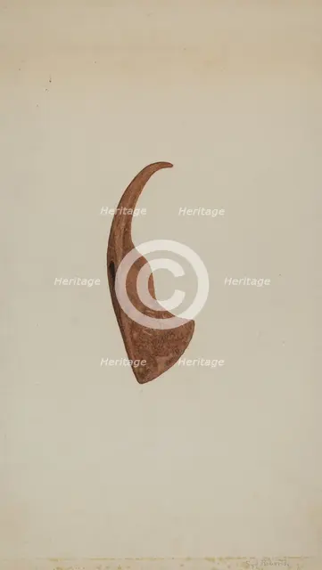 Iron Hatchet Head, c. 1938. Creator: Sydney Roberts.