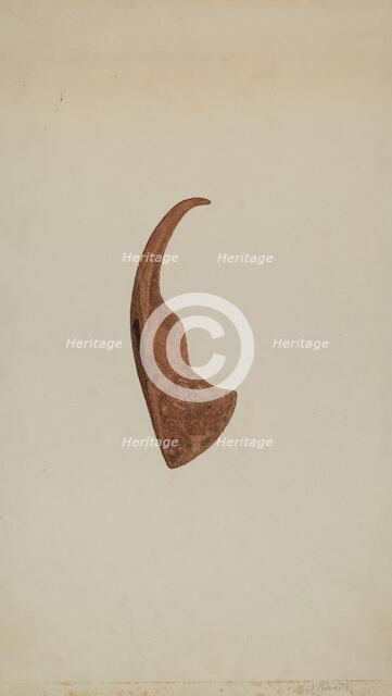 Iron Hatchet Head, c. 1938. Creator: Sydney Roberts.