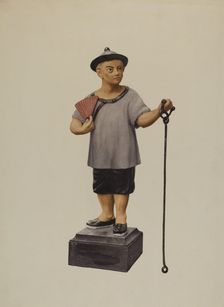 Iron Hitching Post, c. 1940. Creator: George Constantine;Constantine, George
