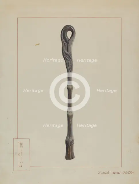 Iron Hitching Post, c. 1937. Creator: Samuel Fineman.