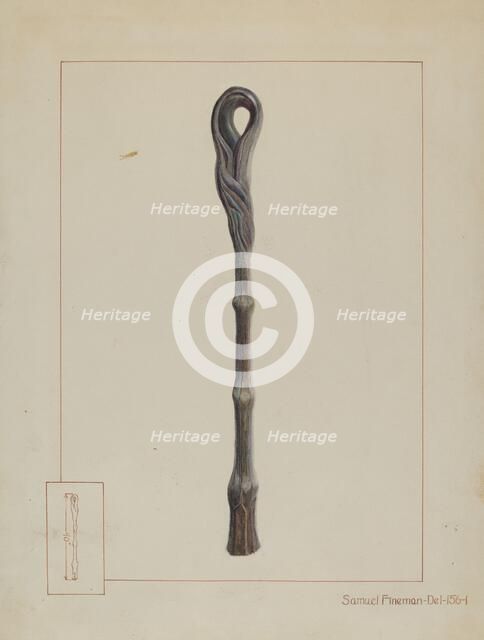 Iron Hitching Post, c. 1937. Creator: Samuel Fineman.